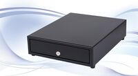 SS-102-B, 5/3, Black, USB 330 x 415 x 90mm, Slide-Out Coins:5, Notes:3, Very Small Standard Cash Drawers