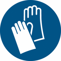 Sicherheitskennzeichnung - Handschutz benutzen, Blau, 20 cm, Folie, Seton