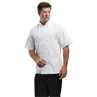 Whites Boston Unisex Short Sleeve Chefs Jacket with Press Studs in White - XL