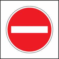 Aufkleber - Verbot der Einfahrt, Rot/Weiß, 20 x 20 cm, Folie, Selbstklebend