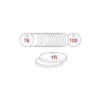 27mm Traffolyte valve marking tags - Red / White (76 to 100)