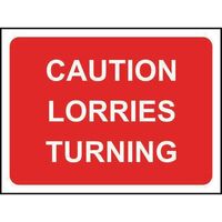 Temporary sign - Caution lorries turning