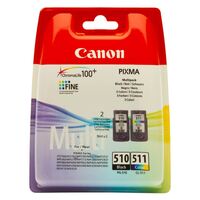 Canon PG510 Noir + CL511 Couleur Pack de 2 Cartouches d'encre ORIGINALE - 2970B010