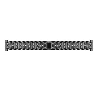 Pótszíj (univerzális, 22 mm, rozsdamentes acél, strasszkő) FEKETE [Honor Watch GS 3]