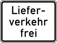 Verkehrszeichen VZ 1026-35 Lieferverkehr frei, 450 x 600, 2mm flach, RA 1