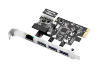 AC LB-US0614-S1 USB3.0 3-Port Hub with LAN PCIe Host Card Brown Box