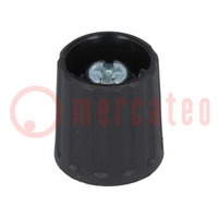 Knob; polyamide; Øshaft: 6mm; black; clamp mechanism with screw