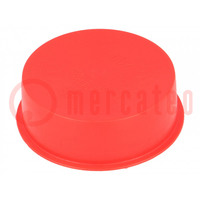 Plugs; Body: red; Out.diam: 61.5mm; H: 20mm; Mat: LDPE; push-in; round