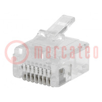 Plug; RJ45; PIN: 8; short; Layout: 8p8c; for cable; IDC,crimped
