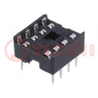 Socket: integrated circuits; DIP8; 7.62mm; THT; Pitch: 2.54mm