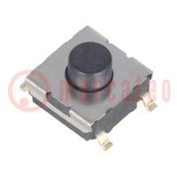 Microswitch TACT; SPST-NO; Pos: 2; 0.05A/24VDC; SMT; none; 0.98N
