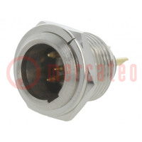 Connector: XLR mini; socket; male; PIN: 4; soldering; Ø11mm