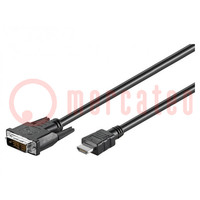 Kabel; HDMI 1.4; DVI-D (18+1) Stecker,HDMI Stecker; 10m; schwarz