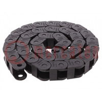 Cable chain; LIGHT; Bend.rad: 45mm; L: 986mm; non-openable frames