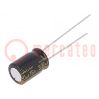 Condensateur: électrolytique; THT; 330uF; 16VDC; Ø8x11,5mm; ±20%