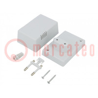 Enclosure: for power supplies; X: 54mm; Y: 81mm; Z: 46mm; ABS; grey