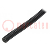 Protective tube; Size: 17; galvanised steel; black; -20÷80°C; IP67