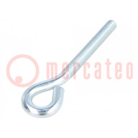 Hook; ring; steel; zinc; Thread len: 72mm; Overall len: 120mm