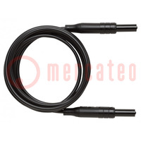 Cable de prueba; 10A; enchufe de banana 4mm,ambos lados; negro