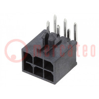 Socket; wire-board; male; Micro-Fit+; 3mm; PIN: 6; with contacts