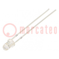 LED; 3mm; piros; villogó; 4200÷5800mcd; 30°; 3÷5VDC; 20mA; 6,8Hz