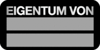Inventaretiketten - EIGENTUM VON, Schwarz, 19 x 38 mm, Polyester, Silber, B-969
