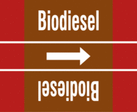 Rohrmarkierungsband ohne Gefahrenpiktogramm - Biodiesel, Rot/Braun, B-7541