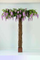 Luxury Artificial Silk Bespoke Natural Vine Trunk Wisteria Tree - 200cm, Green, V1