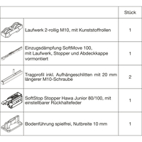 Produktbild zu HAWA Junior 100/B Set ferramenta legno SoftStop/SoftMove +20 mm (30232)