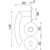 Skizze zu SOLIDO Drückergarnitur HELSINKI - auf Flachrosette, rund WC, Edelstahl matt