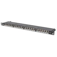 DIGITUS Patchpanel 0,5HE 24-Port Cat6 geschirmt schwarz