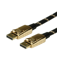ROLINE 11.04.5644 cable DisplayPort 1 m Negro, Oro