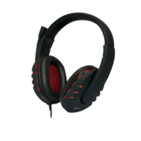 LogiLink HS0033 auricular y casco Auriculares Alámbrico Diadema Llamadas/Música Negro, Rojo