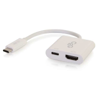 C2G USB C to HDMI Audio/Video Adapter w/ Power Delivery - USB Type C to HDMI White