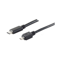 S/CONN 77145-1.8 USB Kabel USB 2.0 1,8 m USB C Micro-USB B Schwarz