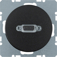 Berker VGA Steckdose R.1/R.3 schwarz, glänzend