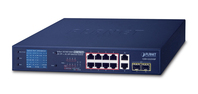 PLANET GSD-1222VHP commutateur réseau Non-géré Gigabit Ethernet (10/100/1000) Connexion Ethernet, supportant l'alimentation via ce port (PoE) 1U Bleu