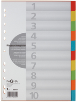 Pagna 32001-20 lengüeta de índice Separador numérico con pestaña Cartón Multicolor
