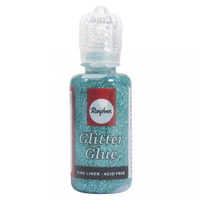 Rayher Hobby Glitter-Glue metallic, türkis Flasche 20 ml