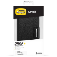 OtterBox Strada-hoesje voor Galaxy S23+ , schokbestendig, valbestendig, lederen folio met kaarthouder, 3x getest volgens militaire standaard, Zwart