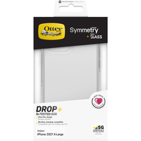 OtterBox Symmetry Clear + Alpha Glass Anti-Microbial Series for Apple iPhone 13 Pro Max, transparent