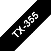 Brother TX-355 ruban d'étiquette Blanc sur noir