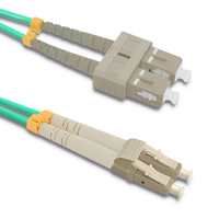 Qoltec 54351 fibre optic cable 5 m LC SC OM4 Green