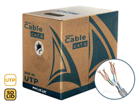 Phasak Bobina de Cable de Red Cat.6 UTP Sólido AWG23 CCA 305M - PHR 6302