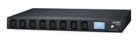 PLANET IP-based 8-port Switched unidad de distribución de energía (PDU) 8 salidas AC 1U Negro