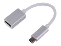 LMP USB-C (m) to USB A (f) adapter, 5G/3A, aluminum housing, 15 cm, silver