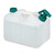 Relaxdays Wasserkanister mit Hahn, 10 Liter, Kunststoff bpa-frei, Schraubdeckel, Griff, Camping Kanister, weiß/grün