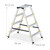 Relaxdays Trittleiter klappbar, Treppenleiter Aluminium, Leiter bis 150 kg, beidseitig begehbar, Größenwahl, silber
