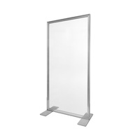 Spannrahmen / Stretchframe / Raumteiler / Trennwand aus Aluminium, mit glasklarem Banner | 1.800 x 2.000 mm (Sz x M) 1.800 mm