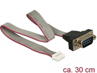 Kabel seriell Pfostenbuchse an 1x RS-232 DB9 Stecker 2 mm Pinabstand Belegung: gedreht, Delock® [896